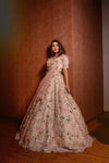 IVORY 3D FLORAL LEHENGA EMBELLISHED WITH CUT-WORK DETAILS & SEQUINS