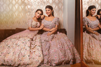 IVORY 3D FLORAL LEHENGA EMBELLISHED WITH CUT-WORK DETAILS & SEQUINS