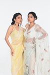 YELLOW ORGANZA SAREE