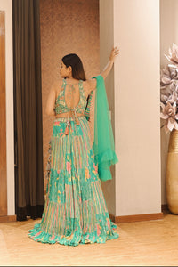 GREEN MULTI COLOR LEHENGA