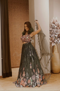 BLACK MULTI COLOR LEHENGA