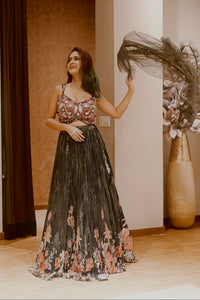BLACK MULTI COLOR LEHENGA
