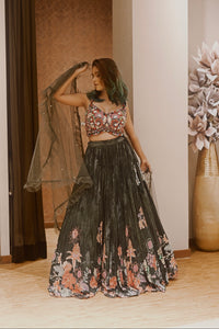 BLACK MULTI COLOR LEHENGA